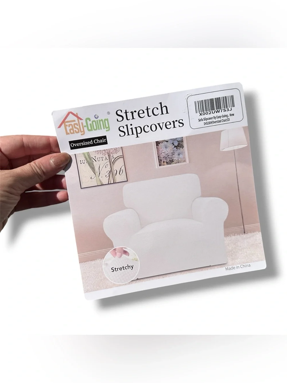 Easy-Going Stretch Slipcover for Oversized Chair in Cream NEW IN BAG